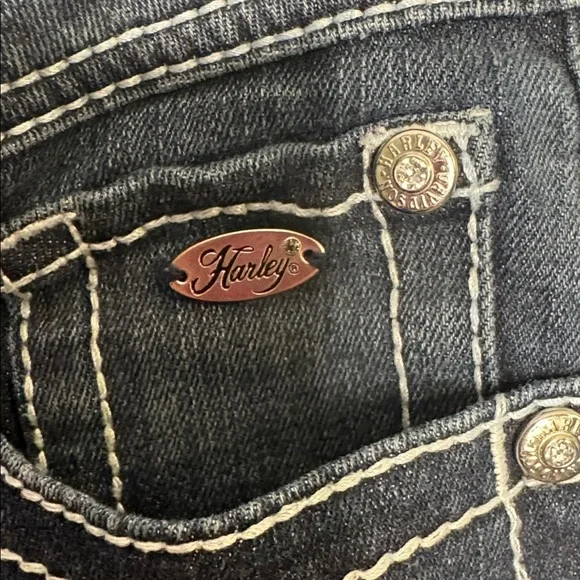 Harley Davidson Flare Boot Denim mid Rise Jeans size 6 - Picture 3 of 6